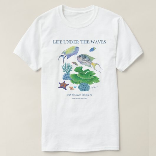 Scribbled Angelfish and More | Ocean Life T-shirt (Design voorkant)