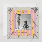 Scribbled Doodle Nieuwjaar Fotokaart Feestdagenkaart (Voorkant)