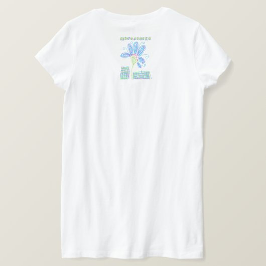 Scribbled Flower Abstracte draagbare kunst T-shirt (Design achterkant)