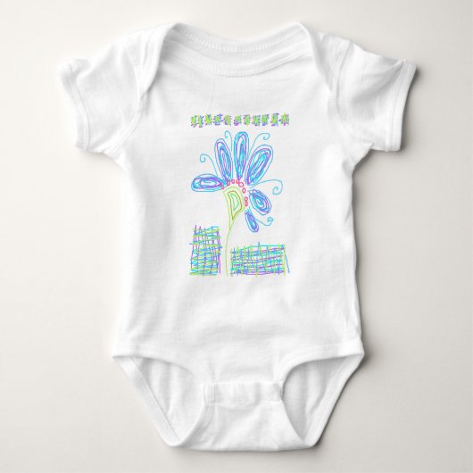 Scribbled Flower Abstracte draagbare kunst T-shirt (Voorkant)
