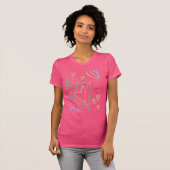 Scribbled Hearts Abstracte Kunst om te Draag T-shirt (Voorkant volledig)
