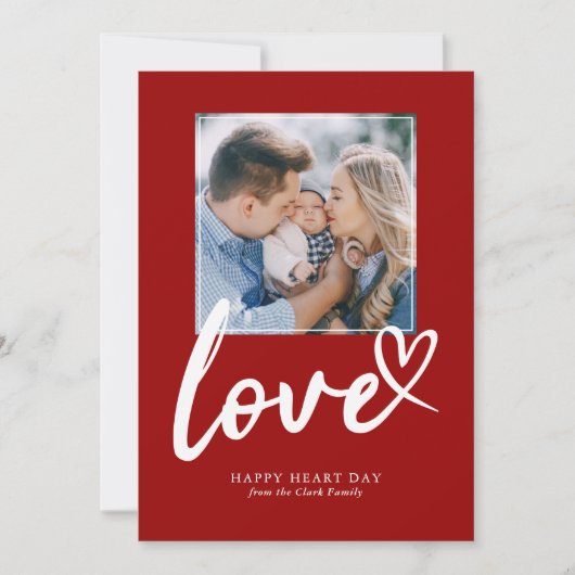 Scribbled Hearts Valentijnsdag Foto Feestdagenkaart (Voorkant)
