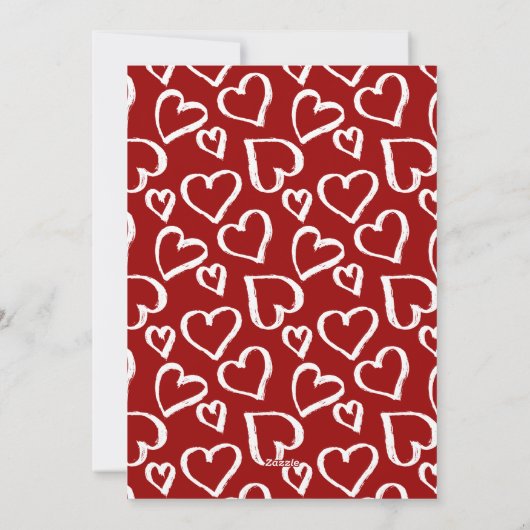 Scribbled Hearts Valentijnsdag Foto Feestdagenkaart (Achterkant)