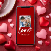 Scribbled Hearts Valentijnsdag Foto Feestdagenkaart