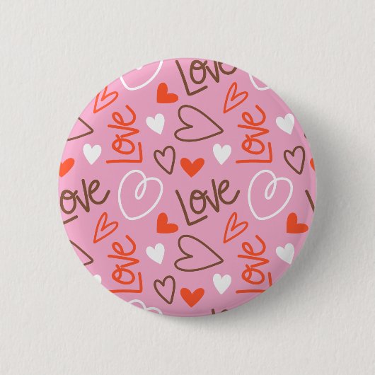 Scribbled Love Hearts Button (Voorkant)