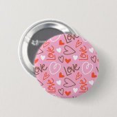 Scribbled Love Hearts Button (Voorkant /achterkant)