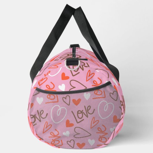 Scribbled Love Hearts Duffel Bag Plunjezak (Rechts)