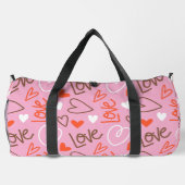 Scribbled Love Hearts Duffel Bag Plunjezak (Achterkant)