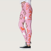 Scribbled Love Hearts Leggings (Links)