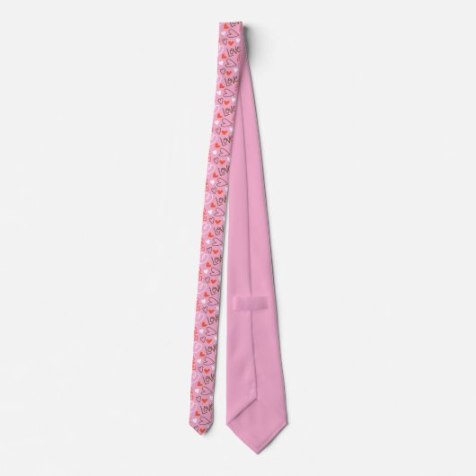 Scribbled Love Hearts Necktie Stropdas (Achterkant)