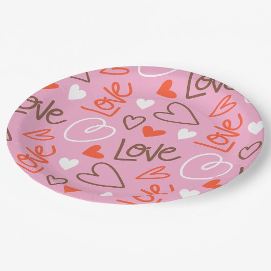 Scribbled Love Hearts Paper Bord (Gekanteld)