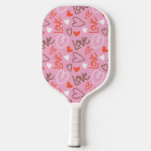 Scribbled Love Hearts Pickleball Paddle (Achterkant)