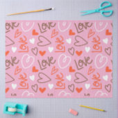Scribbled Love Hearts Tissue Paper Tissuepapier (Craft)