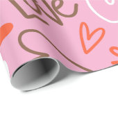 Scribbled Love Hearts Wrapping Paper Cadeaupapier (Rol Hoek)