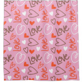 Scribbled Love Shower Curtain Douchegordijn (Voorkant)