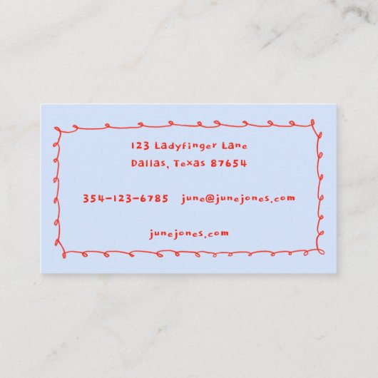 Scribbled Potlood Loops Doodle Handmade Whimsical Visitekaartje (Achterkant)