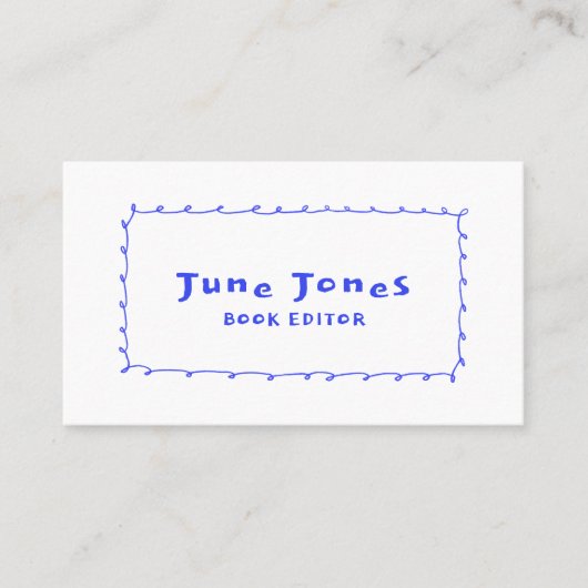 Scribbled Potlood Loops Doodle Handmade Whimsical Visitekaartje (Voorkant)