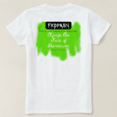 Scribbled Strength - "Fuck Depression" -script T-shirt (Design achterkant)