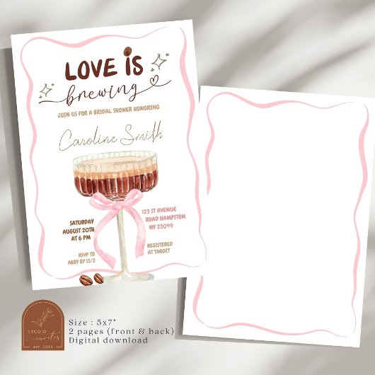 ScribbleEspresso Martini Coquette Love is Brewing Kaart