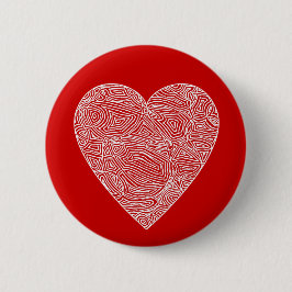 Scribbleprint hart ronde button 5,7 cm