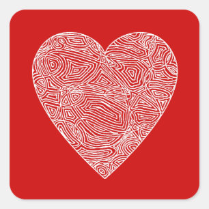 Scribbleprint Hart Sticker
