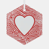 Scribbleprint Harttonen Glas Ornament (Voorkant)