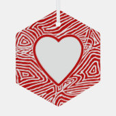 Scribbleprint Harttonen Glas Ornament (Achterkant)