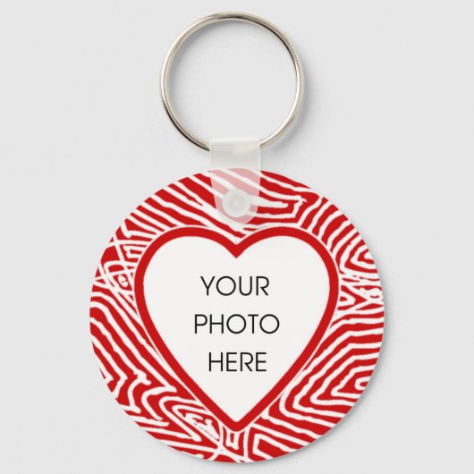 Scribbleprint Heart Border Sleutelhanger Sjabloon (Voorkant)