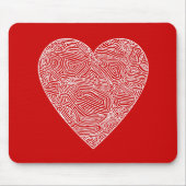 Scribbleprint Heart Mousepad Muismat (Voorkant)