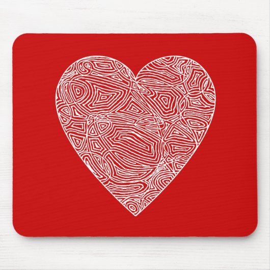 Scribbleprint Heart Mousepad Muismat (Voorkant)