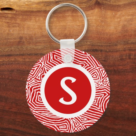 Scribbleprint Initiaal Sleutelhanger (Voorkant)