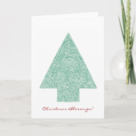 Scribbleprint kerstboom feestdagen kaart