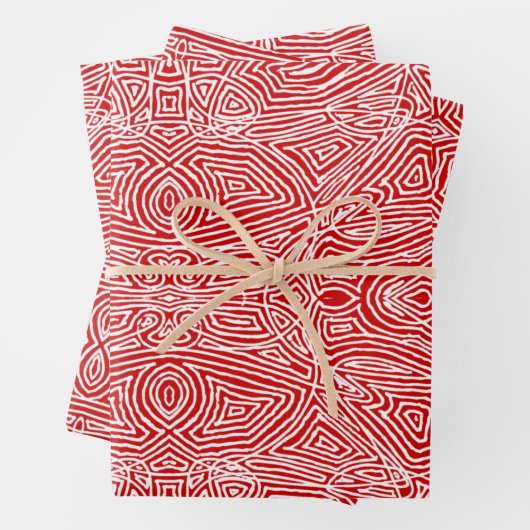 Scribbleprint Red Inpakpapier Vel (In situ)