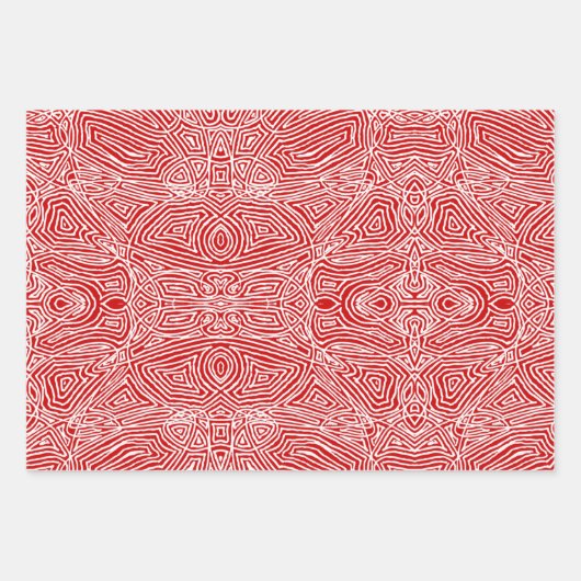 Scribbleprint Red Inpakpapier Vel (Voorkant)