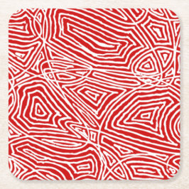 Scribbleprint Red Kartonnen Onderzetters