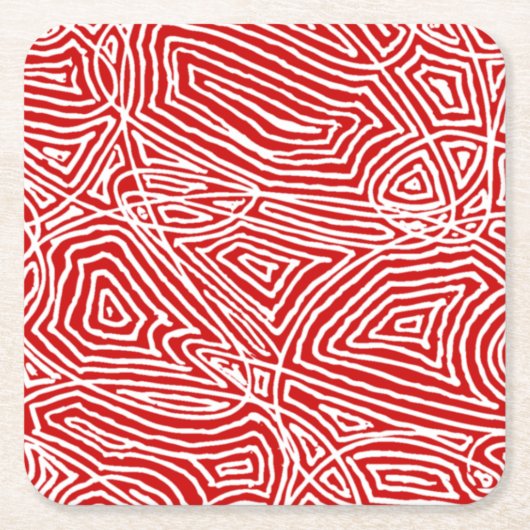Scribbleprint Red Kartonnen Onderzetters (Voorkant)