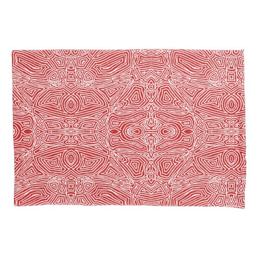 Scribbleprint Red Kussensloop (Voorkant-Links)