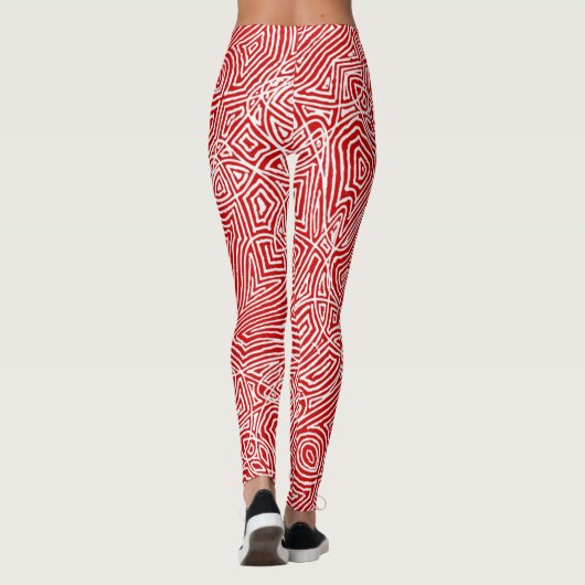 Scribbleprint Red Leggings (Achterkant)