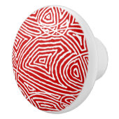 Scribbleprint Red Pattern 2 Knob Keramische Knop (Rechts)