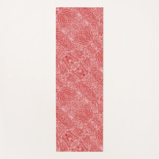 Scribbleprint Red Yogamat (Voorkant)
