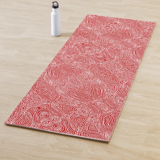 Scribbleprint Red Yogamat (In situ)