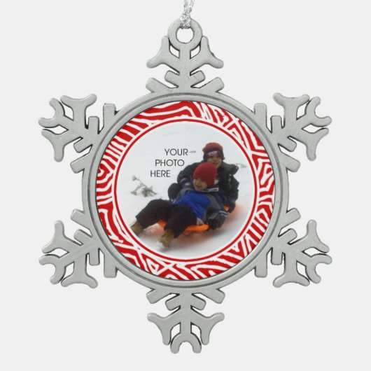 Scribbleprint Sneeuwvlok Tin Sneeuwvlok Ornament (Voorkant)