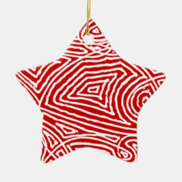 Scribbleprint Star (eenzijdig) Keramisch Ornament