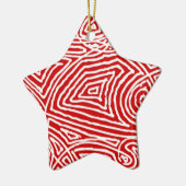Scribbleprint Star (eenzijdig) Keramisch Ornament (Links)