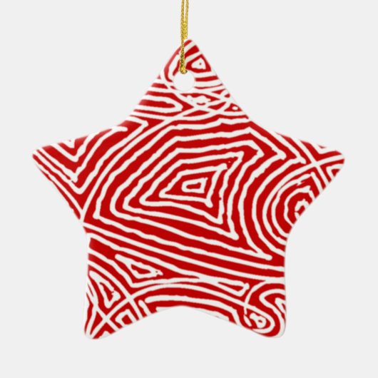 Scribbleprint ster keramisch ornament (Voorkant)