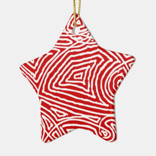 Scribbleprint ster keramisch ornament (Links)