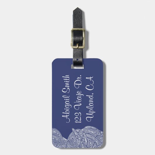 Scribbleprint Waves Bagagelabel (Voorkant verticaal)