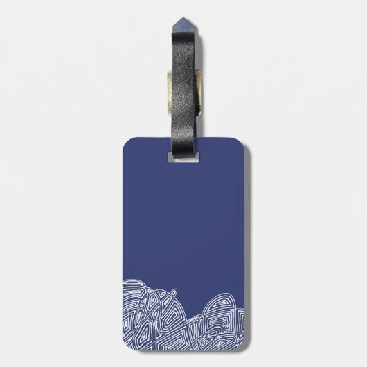 Scribbleprint Waves Bagagelabel (Achterkant verticaal)