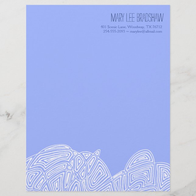 Scribbleprint Waves Letterhead Briefhoofd (Voorkant)