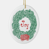 Scribbleprint, wit, rood keramisch ornament (Rechts)